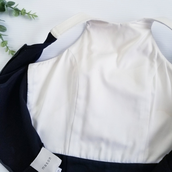 Mason X Michelle Mason Lambskin Leather Colorblock Phyton Embossed Tank dress - Picture 13 of 15